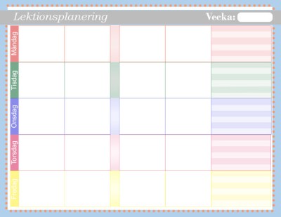 Lektionsplanering vecka